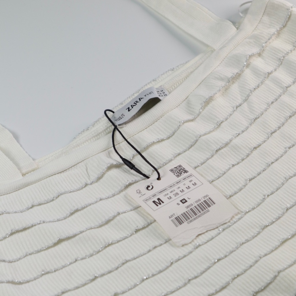 ZARA KNIT CROP w/ Silver accent NWT